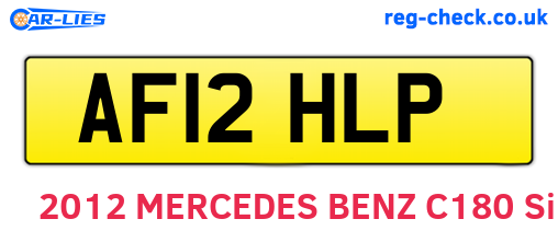 AF12HLP are the vehicle registration plates.