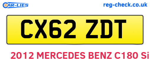 CX62ZDT are the vehicle registration plates.