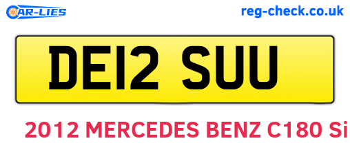 DE12SUU are the vehicle registration plates.
