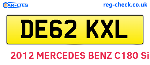 DE62KXL are the vehicle registration plates.