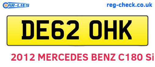 DE62OHK are the vehicle registration plates.