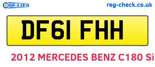 DF61FHH are the vehicle registration plates.