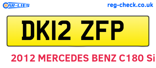 DK12ZFP are the vehicle registration plates.