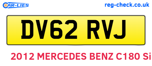 DV62RVJ are the vehicle registration plates.