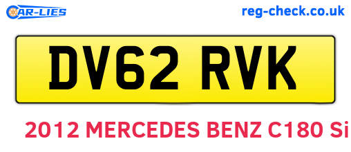 DV62RVK are the vehicle registration plates.