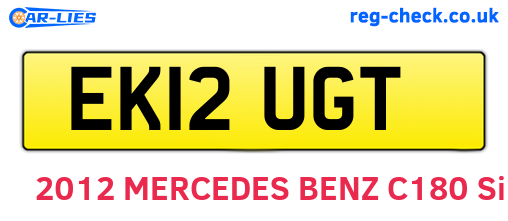 EK12UGT are the vehicle registration plates.