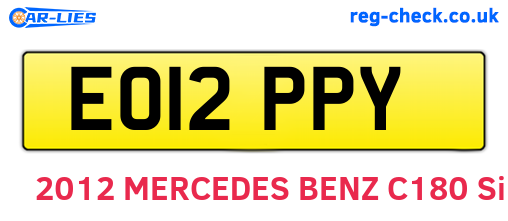 EO12PPY are the vehicle registration plates.