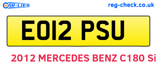 EO12PSU are the vehicle registration plates.