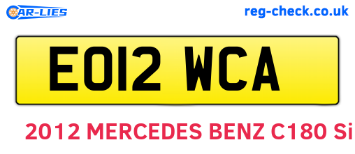 EO12WCA are the vehicle registration plates.