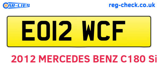 EO12WCF are the vehicle registration plates.