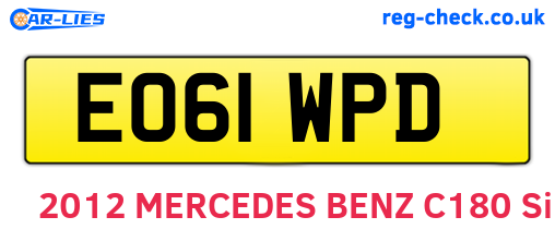 EO61WPD are the vehicle registration plates.