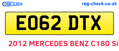 EO62DTX are the vehicle registration plates.