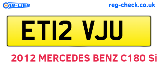 ET12VJU are the vehicle registration plates.