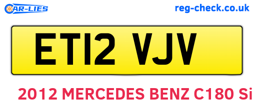 ET12VJV are the vehicle registration plates.