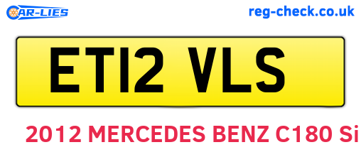 ET12VLS are the vehicle registration plates.