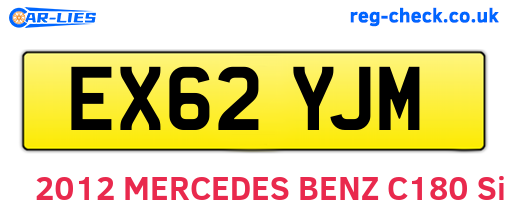 EX62YJM are the vehicle registration plates.