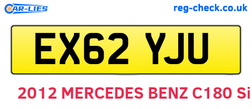 EX62YJU are the vehicle registration plates.
