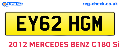 EY62HGM are the vehicle registration plates.