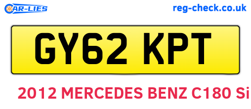 GY62KPT are the vehicle registration plates.