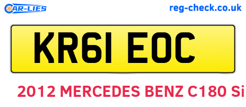 KR61EOC are the vehicle registration plates.