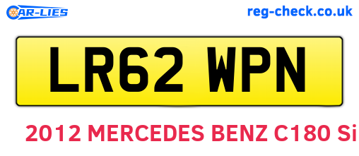 LR62WPN are the vehicle registration plates.