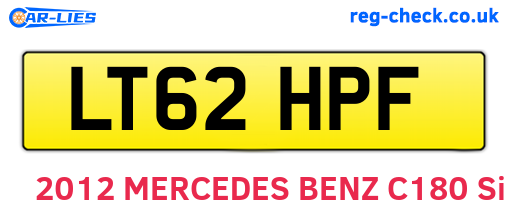 LT62HPF are the vehicle registration plates.