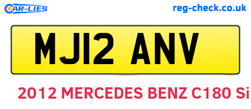MJ12ANV are the vehicle registration plates.