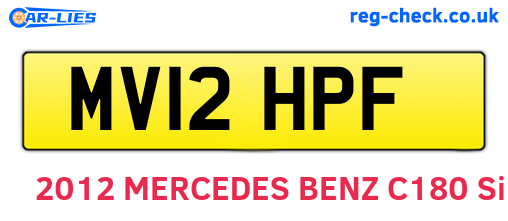 MV12HPF are the vehicle registration plates.