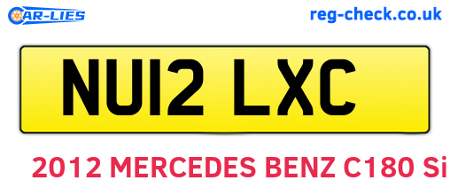 NU12LXC are the vehicle registration plates.