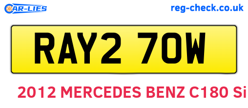 RAY270W are the vehicle registration plates.