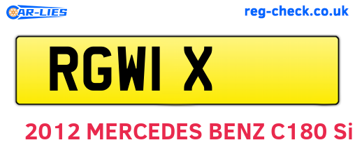 RGW1X are the vehicle registration plates.