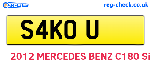 S4KOU are the vehicle registration plates.