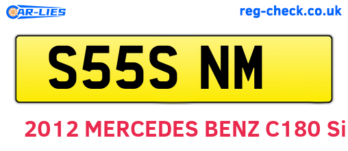 S55SNM are the vehicle registration plates.