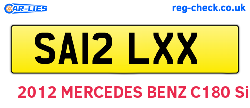 SA12LXX are the vehicle registration plates.