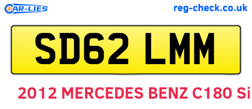 SD62LMM are the vehicle registration plates.