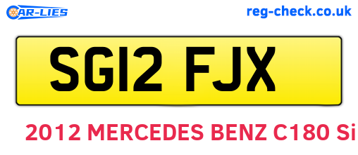 SG12FJX are the vehicle registration plates.