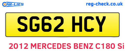 SG62HCY are the vehicle registration plates.
