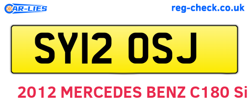 SY12OSJ are the vehicle registration plates.