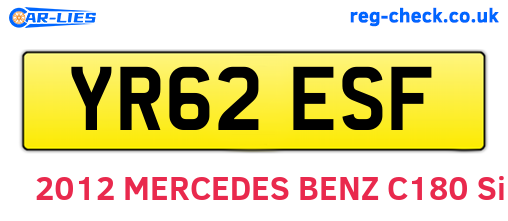 YR62ESF are the vehicle registration plates.