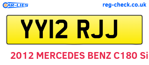YY12RJJ are the vehicle registration plates.