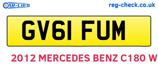 GV61FUM are the vehicle registration plates.