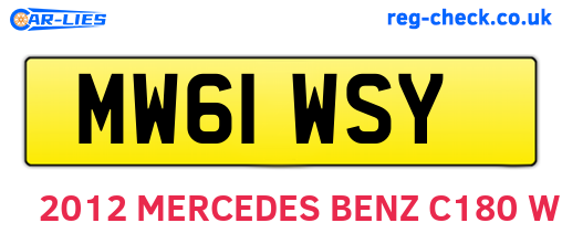 MW61WSY are the vehicle registration plates.