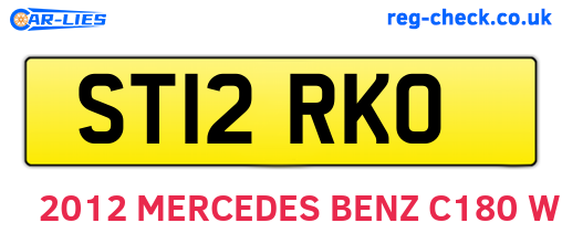 ST12RKO are the vehicle registration plates.