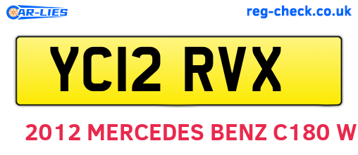 YC12RVX are the vehicle registration plates.