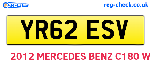 YR62ESV are the vehicle registration plates.