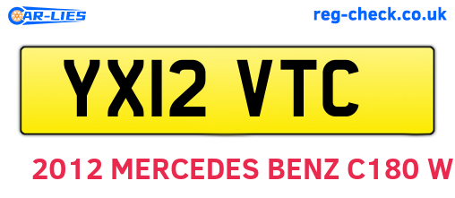 YX12VTC are the vehicle registration plates.