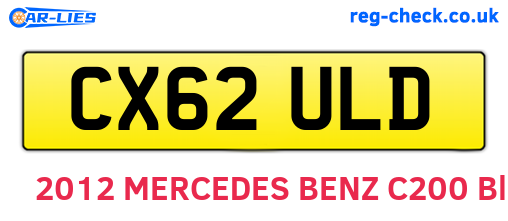 CX62ULD are the vehicle registration plates.