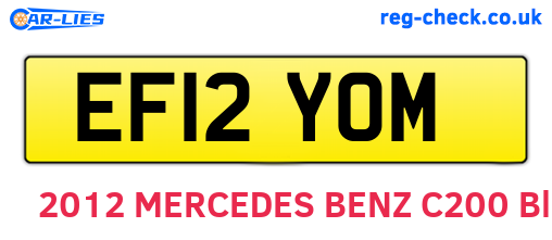 EF12YOM are the vehicle registration plates.