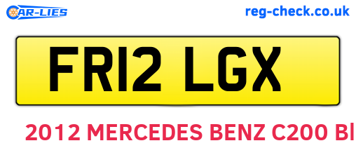 FR12LGX are the vehicle registration plates.