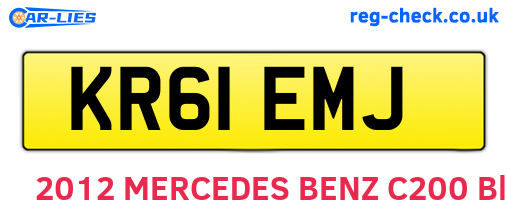 KR61EMJ are the vehicle registration plates.